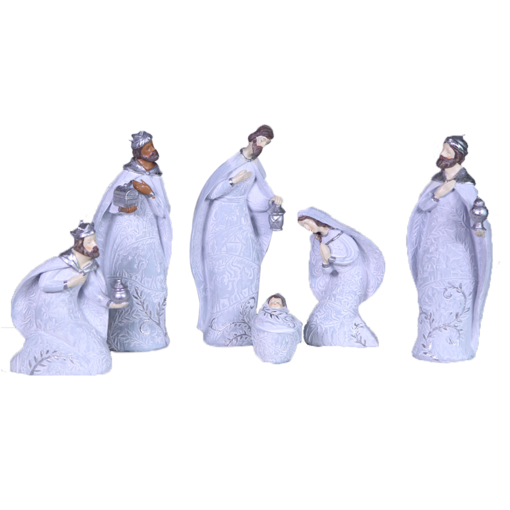 White Filigree Soapstone Nativity, , large image number 0