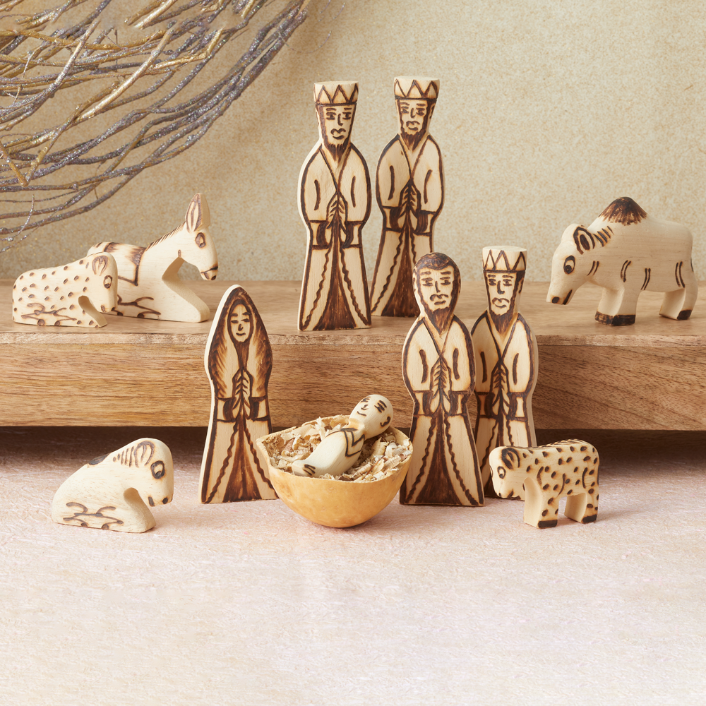 Burkina Faso Balsa Wood Nativity, , large image number 1