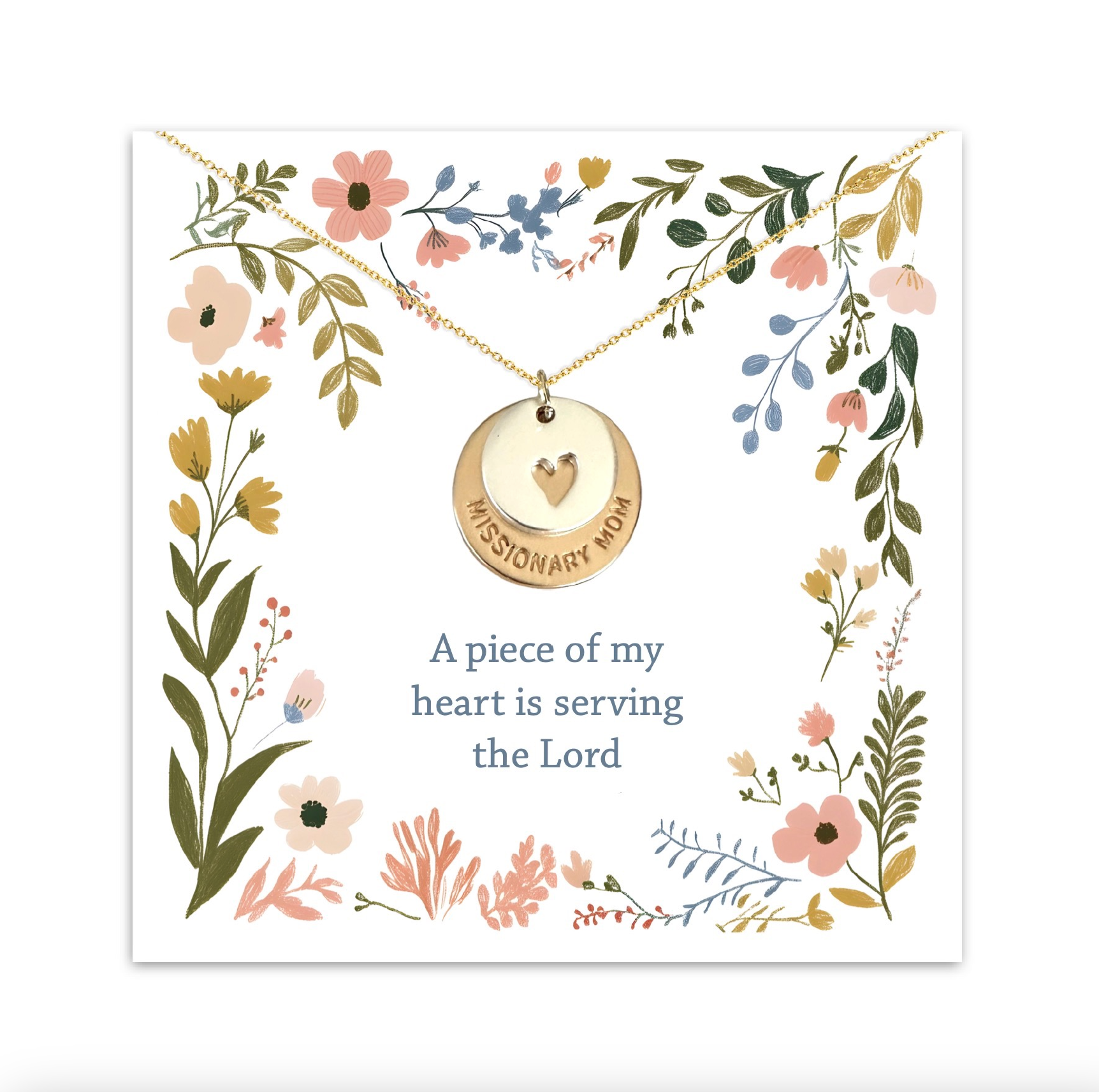 Piece of My Heart Missionary Mom Necklace