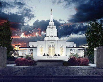 Idaho Falls Temple, Blue Sunset Print, , large image number 0