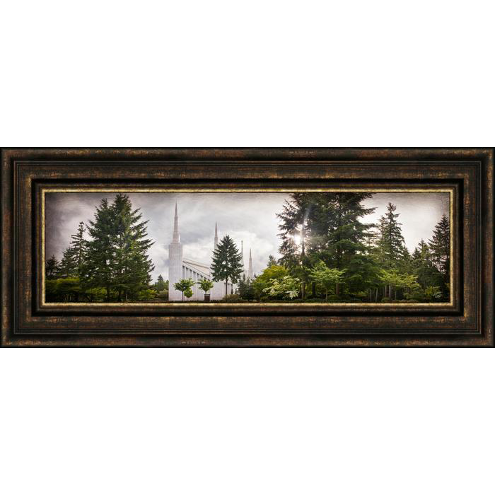 Portland Temple, the Day Dawn is Breaking (19x48 Canvas Framed Art), , large image number 0