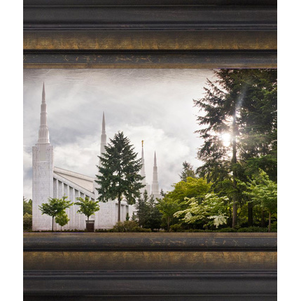 Portland Temple, the Day Dawn is Breaking (19x48 Canvas Framed Art), , large image number 2