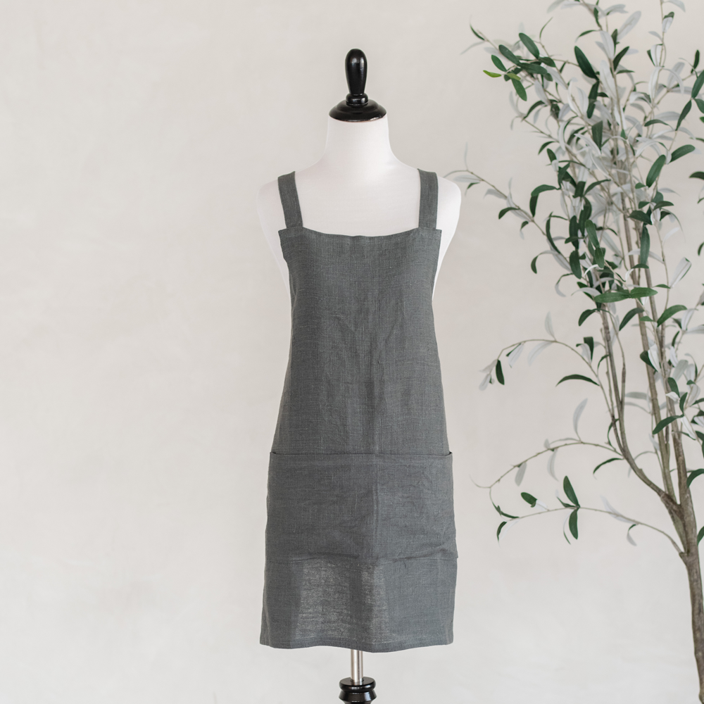 Linen Gather Apron, , large image number 4