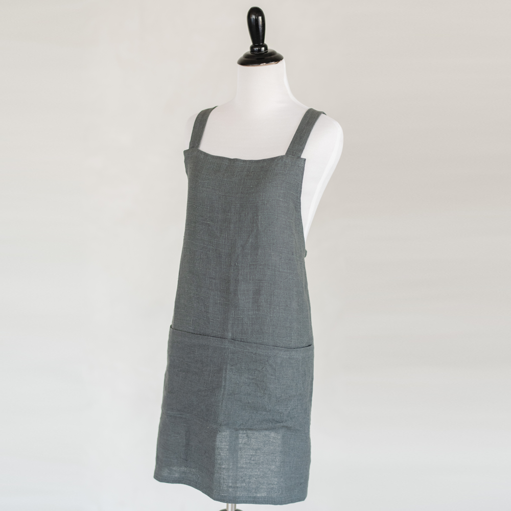 Linen Gather Apron, , large image number 3