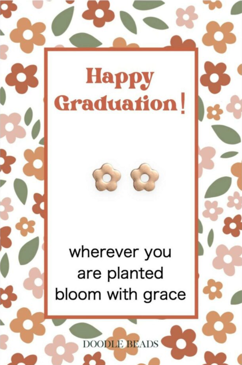 Happy Graduation Flower Earrings
