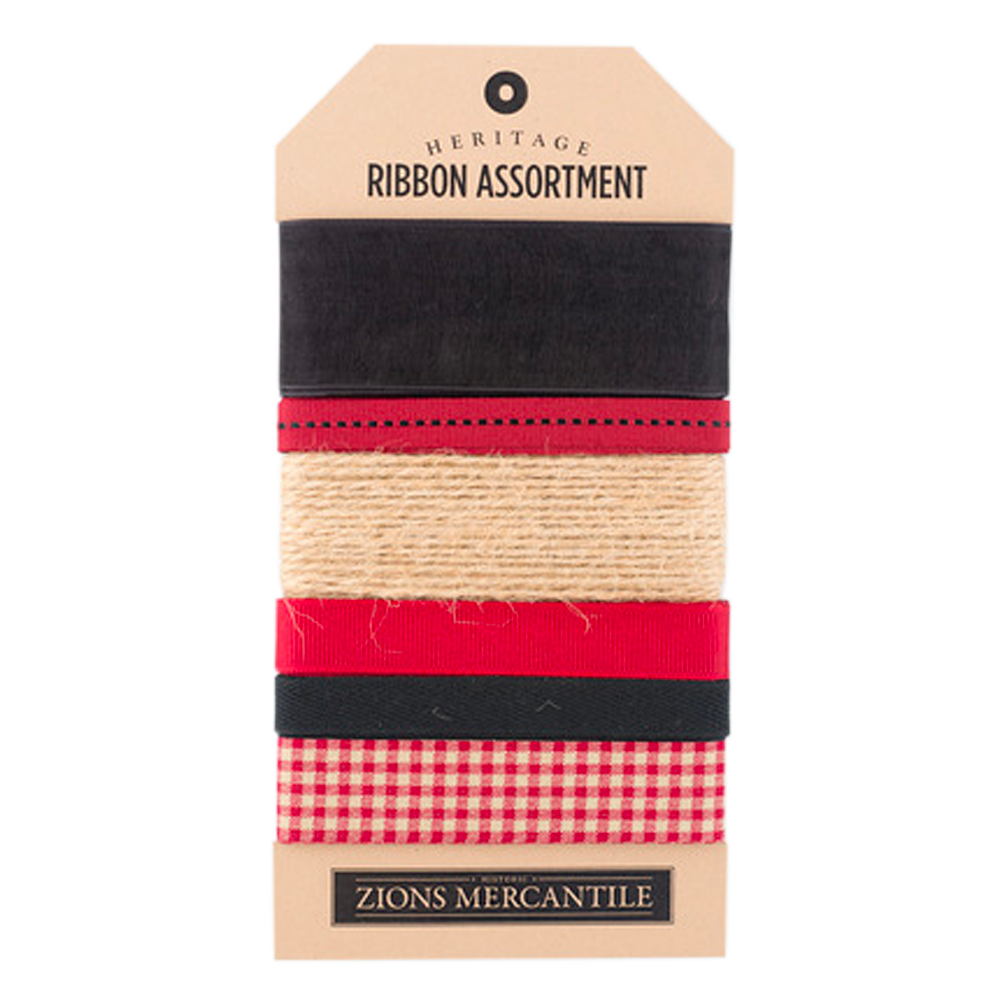 Ribbon Assortment (Black, Tan, Red, Check)