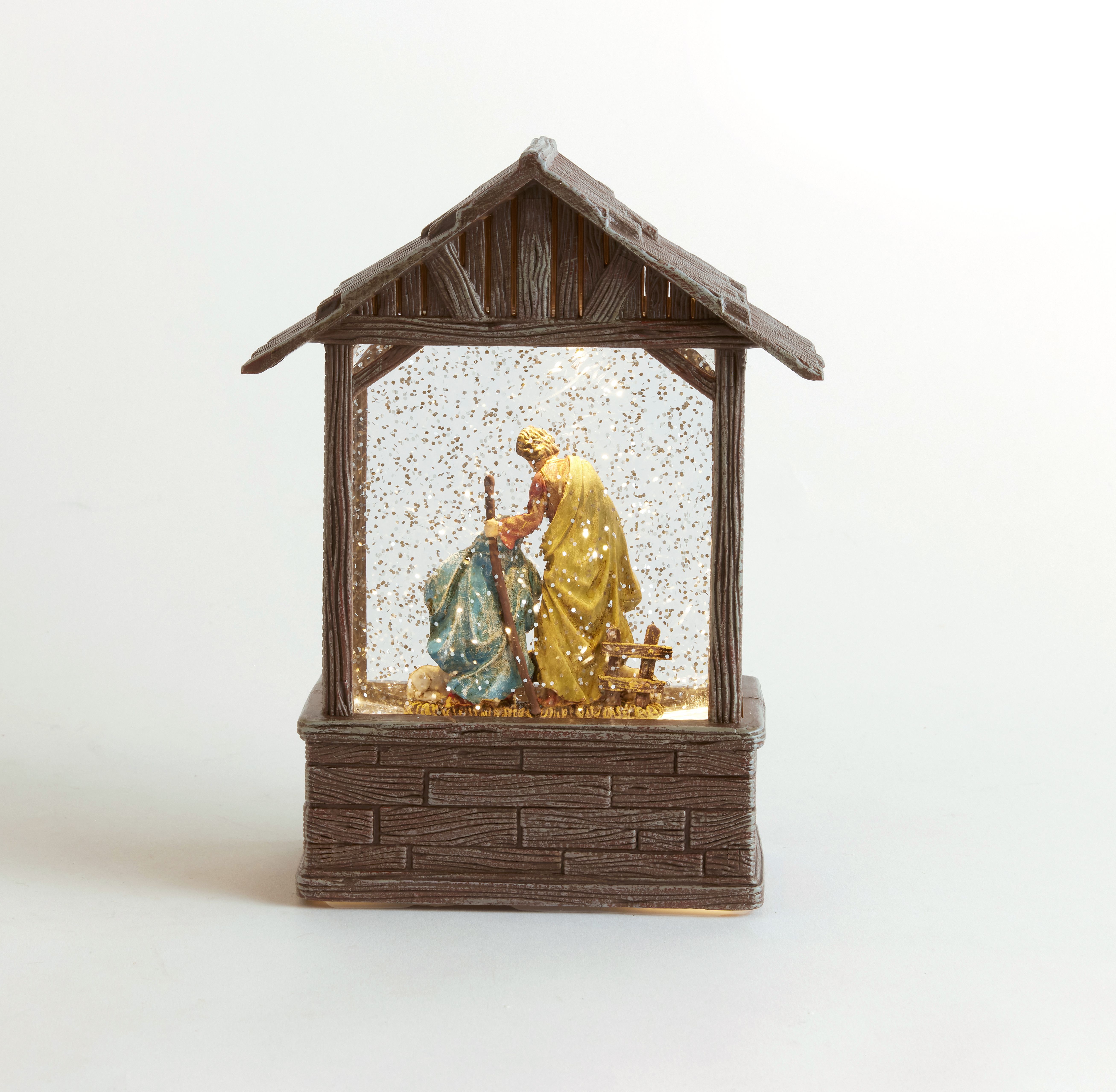 Light-up Holy Family Nativity Glitter Stable, , large image number 3