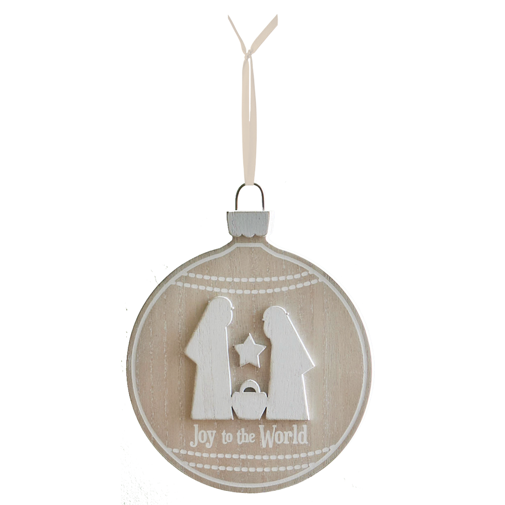 Joy to the World Holy Family Round Ornament, , large image number 0