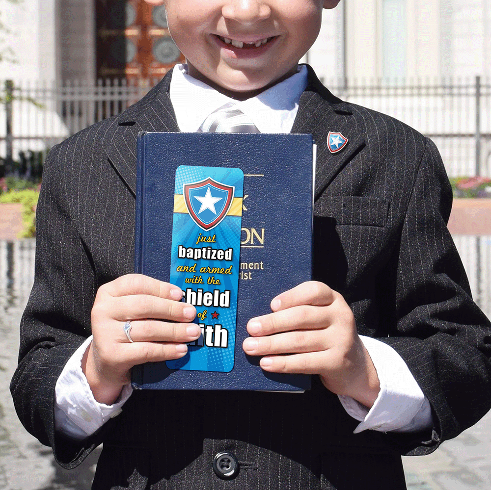 Just Baptized Shield Pin and Bookmark, , large image number 3