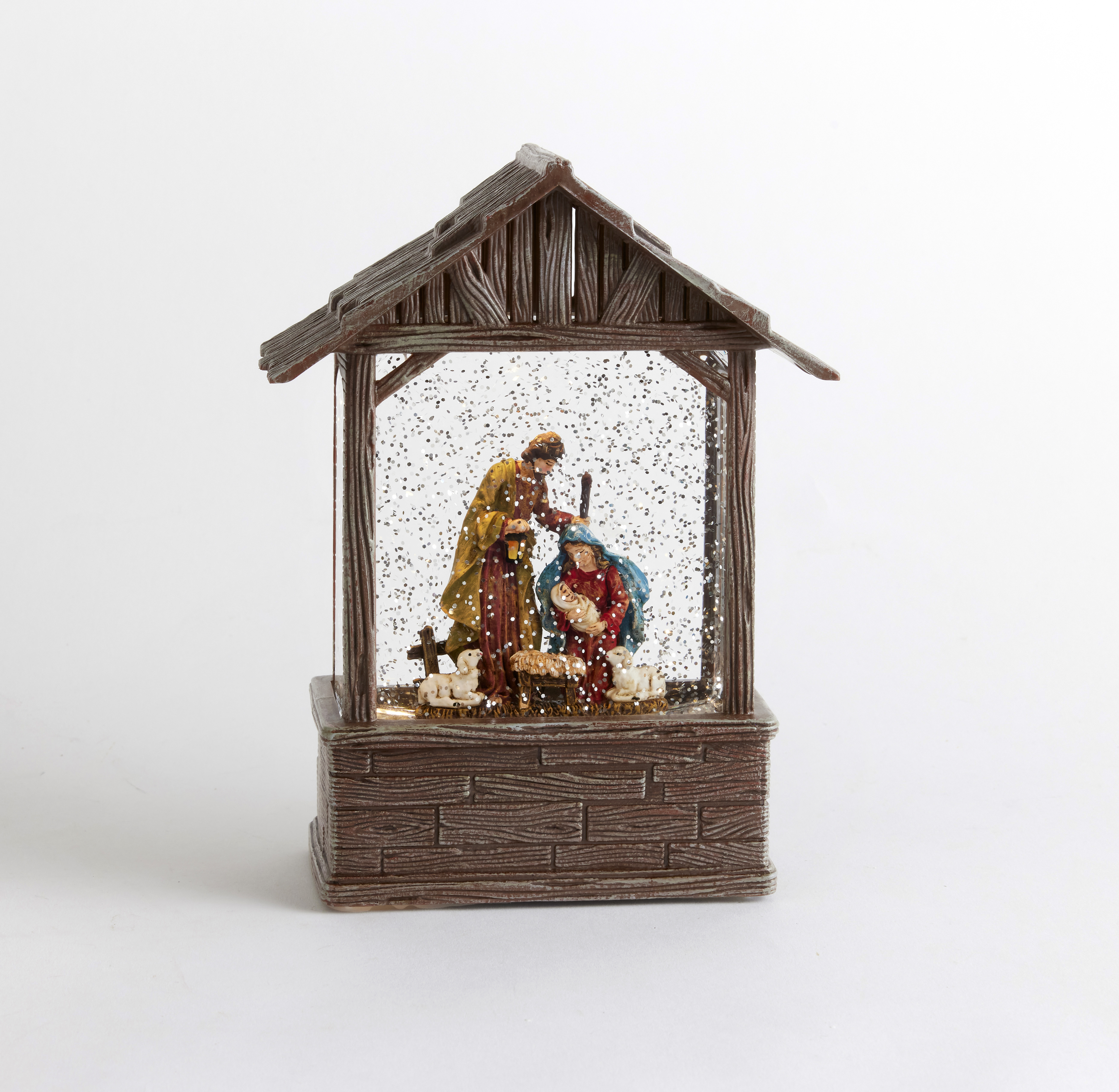 Light-up Holy Family Nativity Glitter Stable, , large image number 1