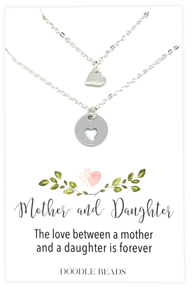 Mother Daughter Heart Necklace, , large image number 1