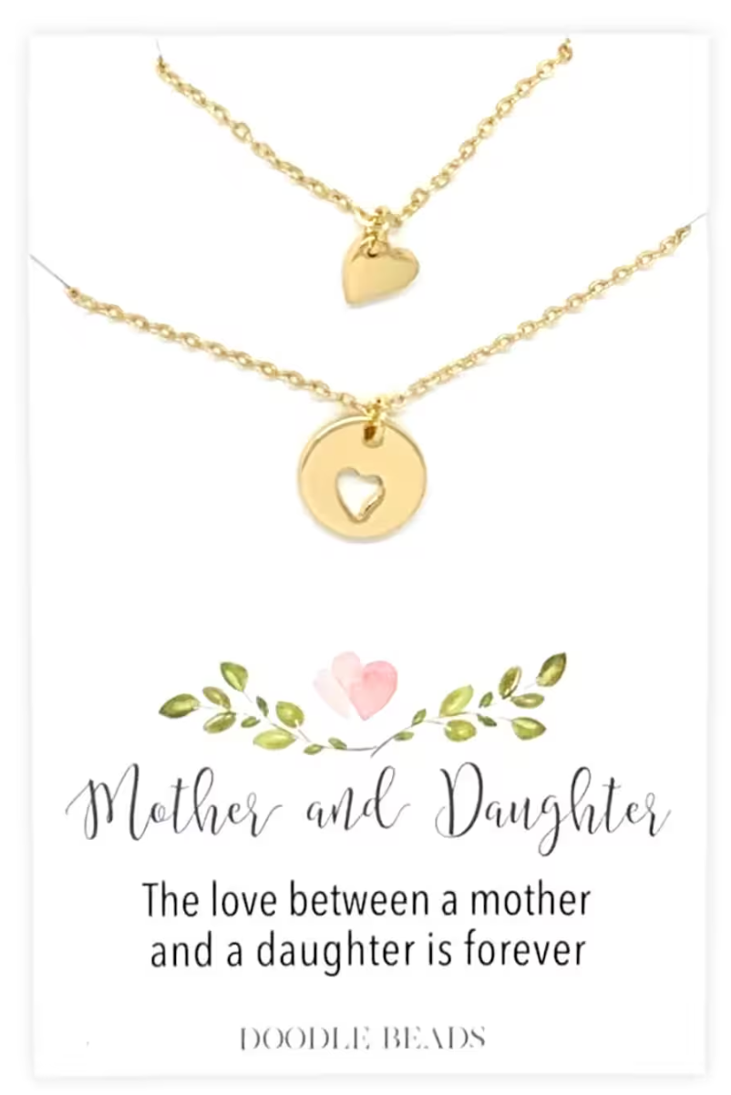 Mother Daughter Heart Necklace, , large image number 0