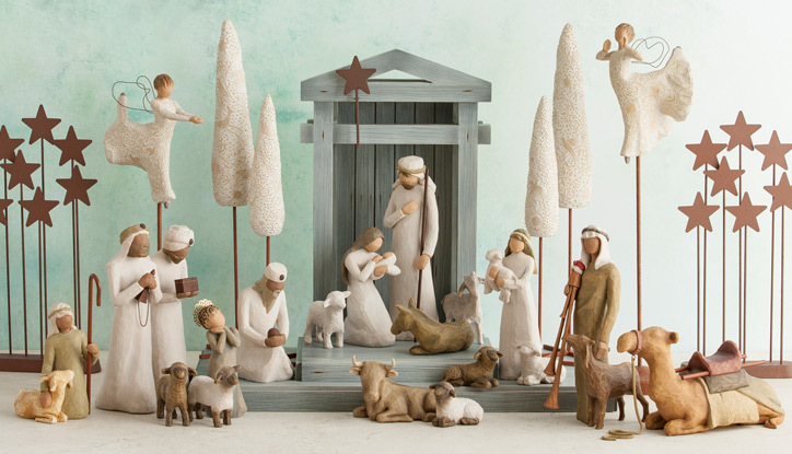 Willow Tree Sheltering Animals Resin Nativity Figurines, , large