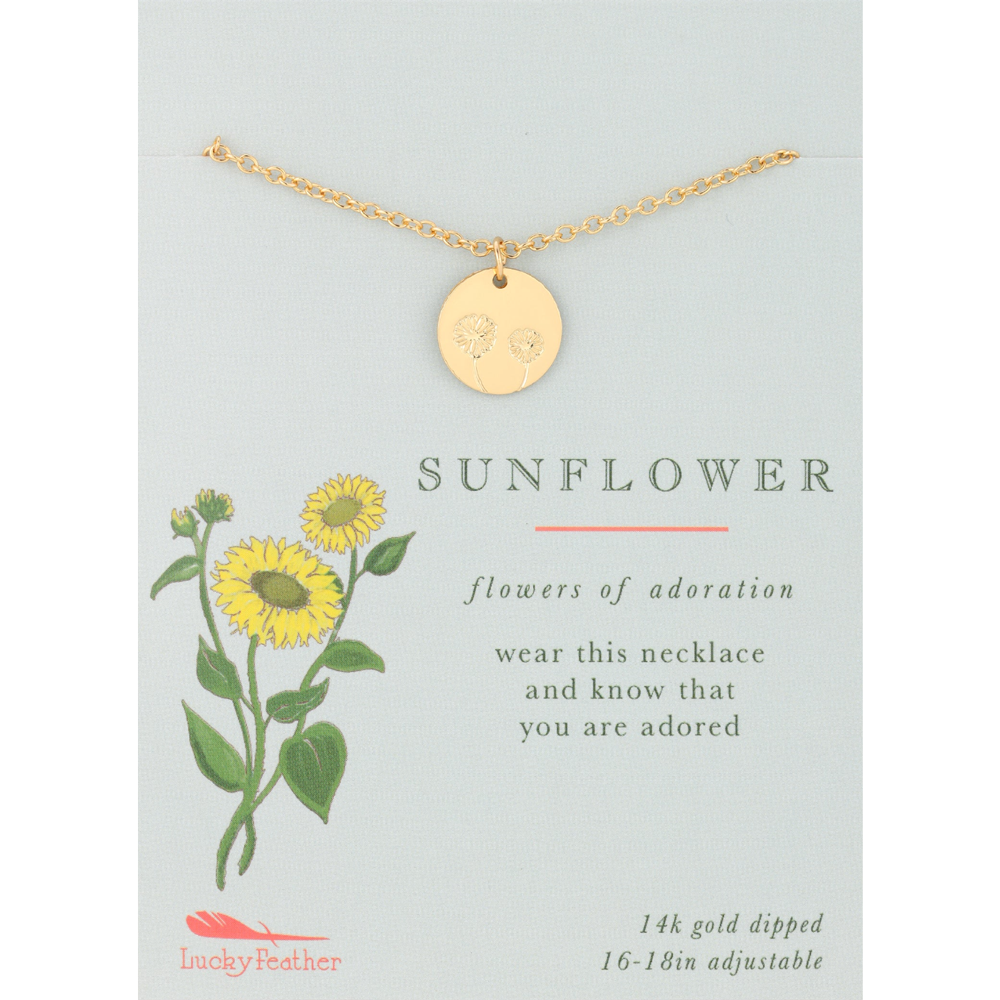 Sunflower Botanical Necklace, , large image number 0