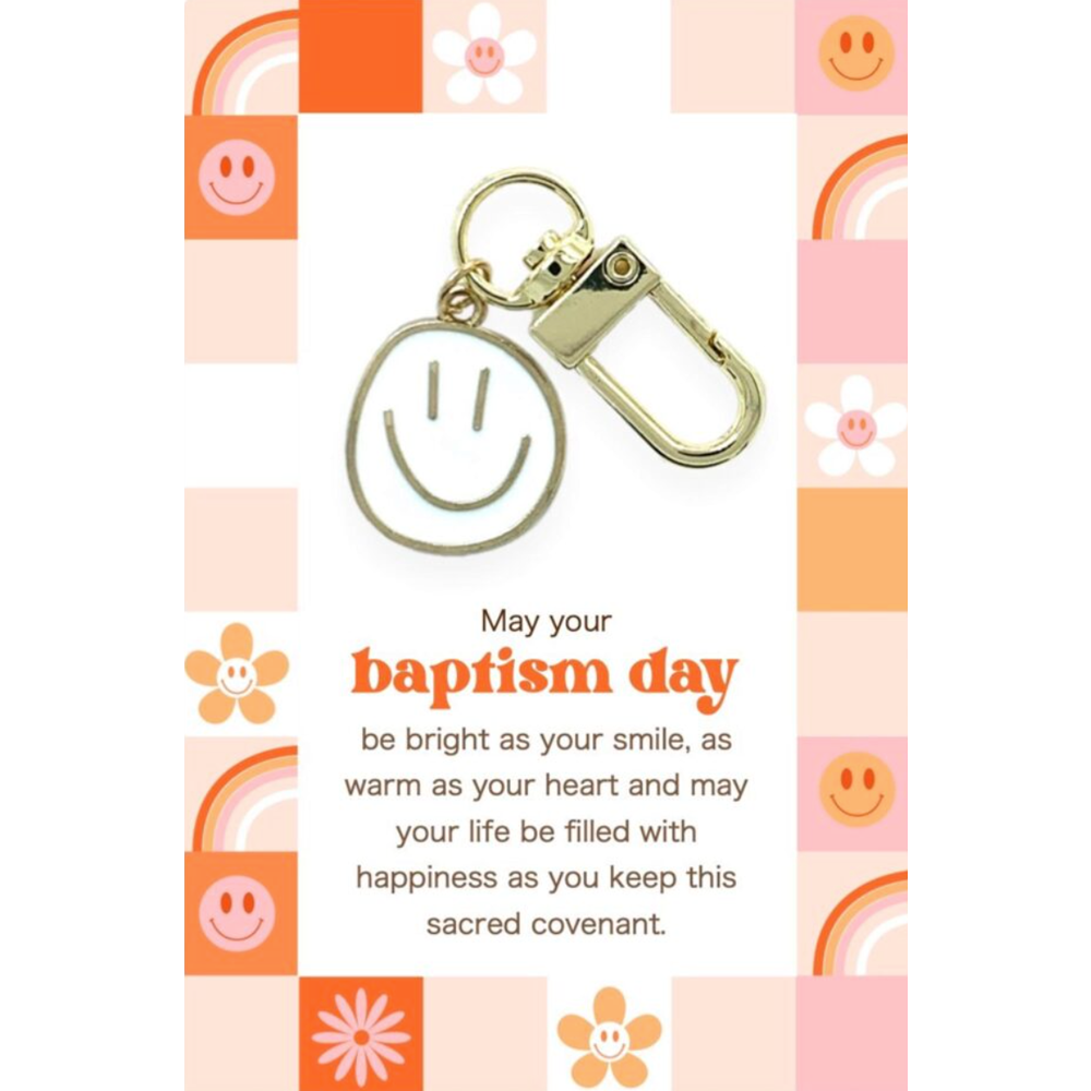 Baptism Day Smiley Face Zipper Pull