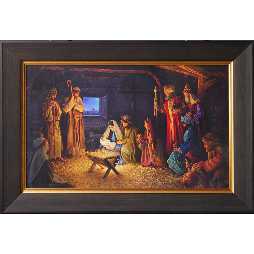 The Nativity (30x44 Framed Canvas Print)