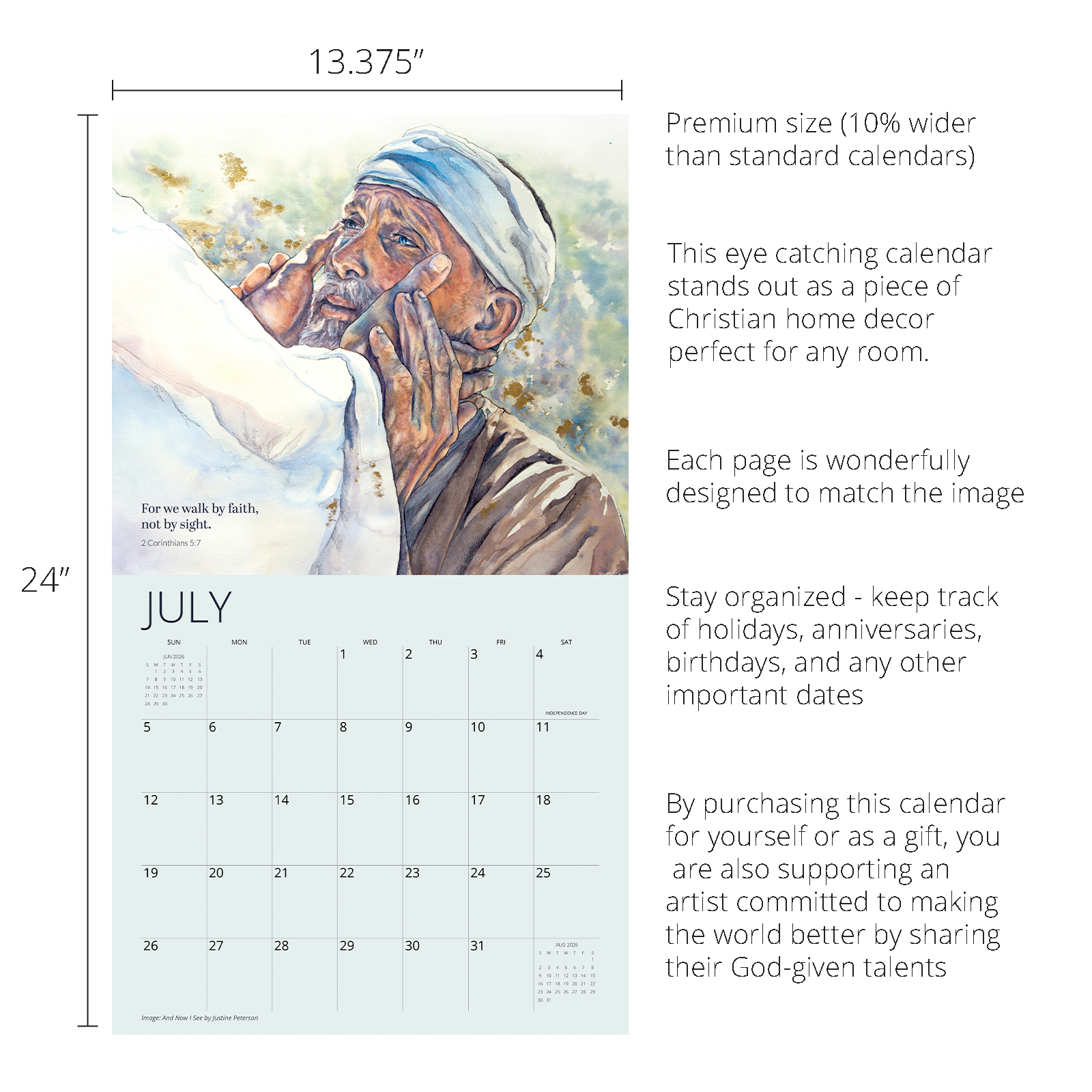 2026 The Lord Is My Light Bible Verse Calendar, , large image number 6