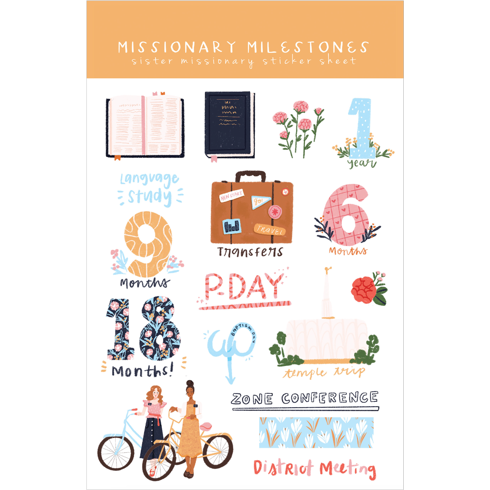 Sister Missionary Milestones Sticker Sheet
