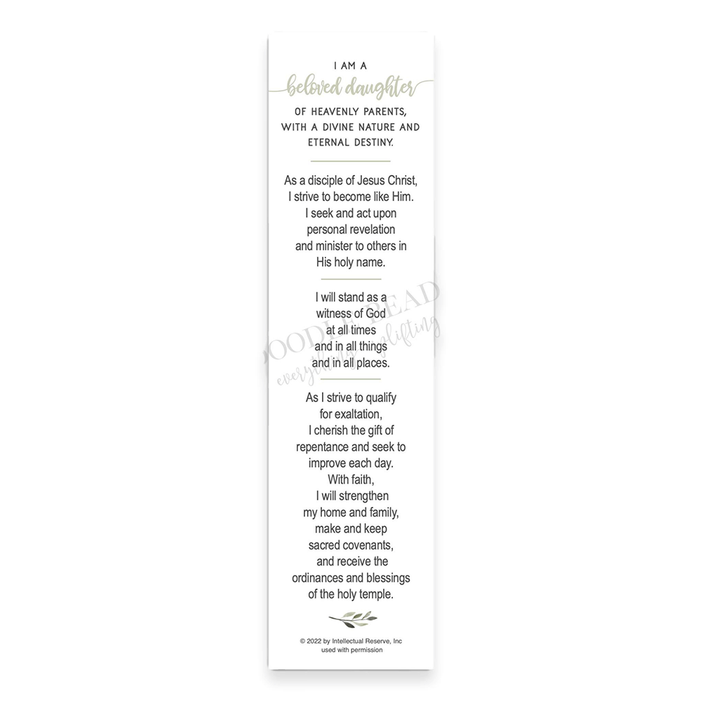 Young Women Theme Bookmark