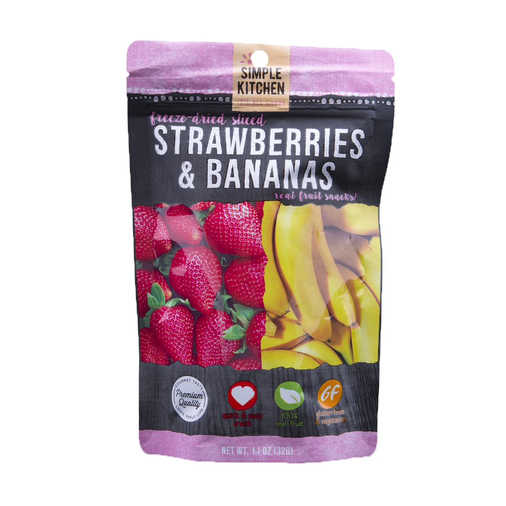 Freeze-Dried Strawberries and Bananas Pouch