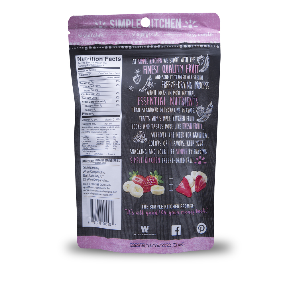 Freeze-Dried Strawberries and Bananas Pouch, , large image number 2