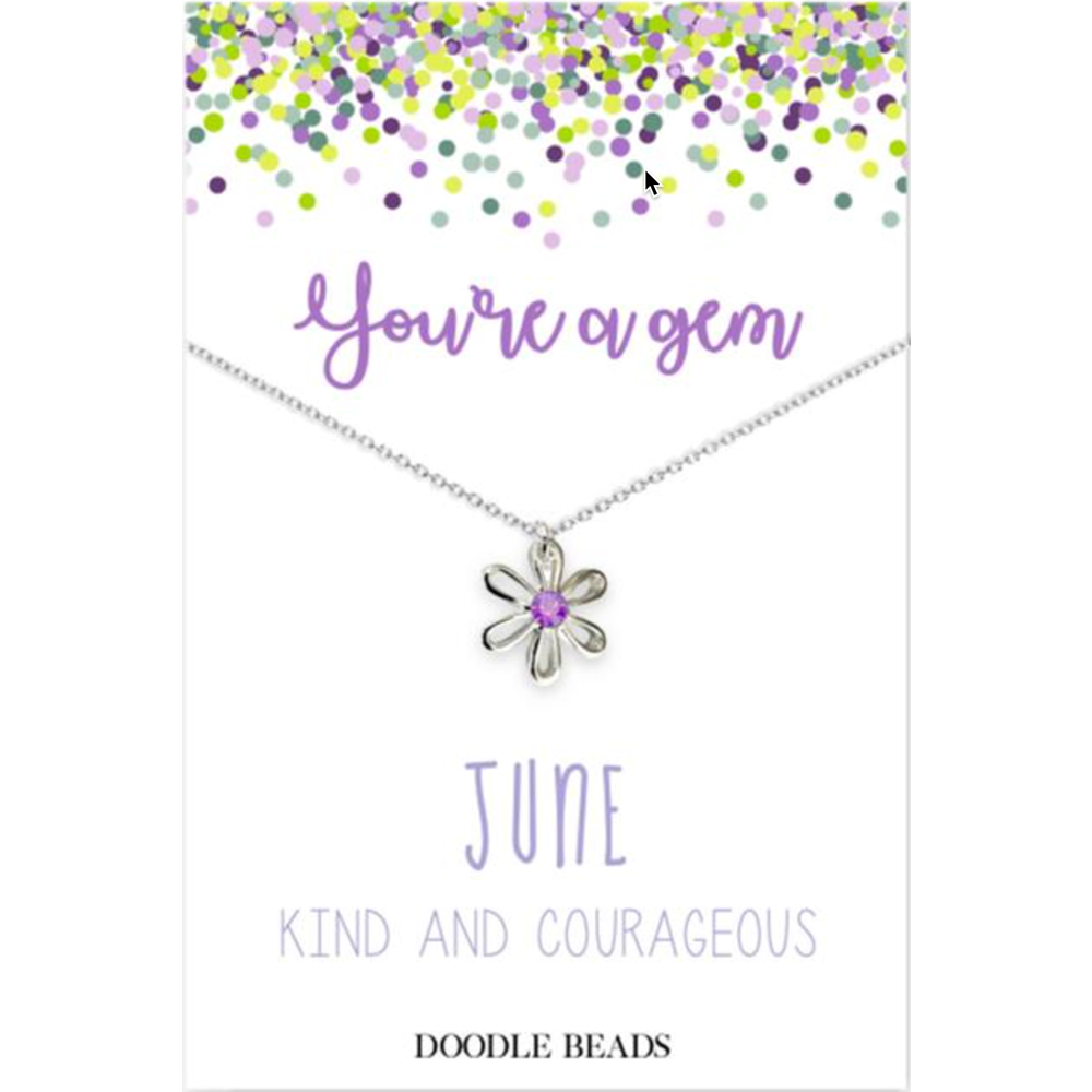 Flower Birthstone Necklace, , large image number 6