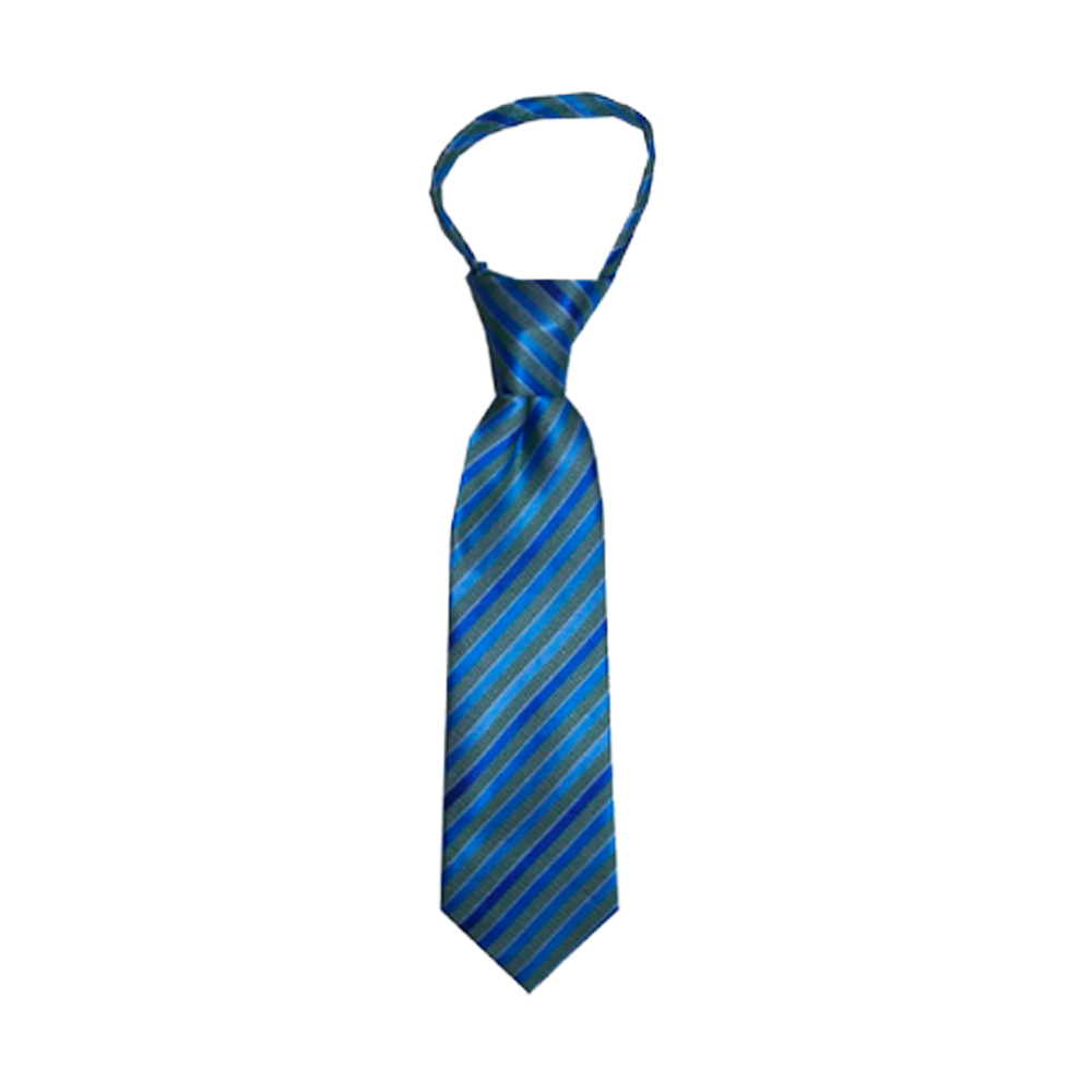 Toddler Green and Blue Stripe Zipper Necktie