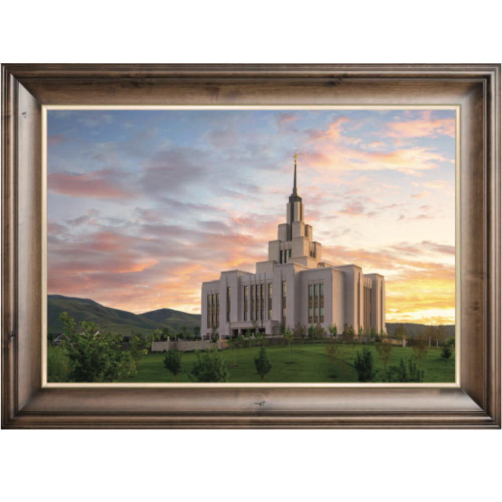 Saratoga Springs Temple, Summer Sunrise (44x32 Framed Canvas Print), , large image number 0