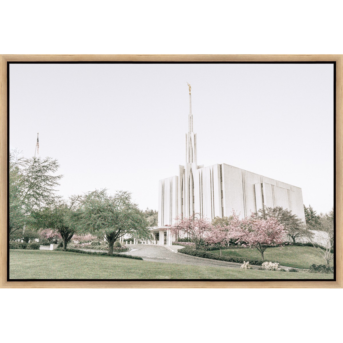 Sweet is the Work, Seattle Temple (31.5x21.5 Framed Canvas)