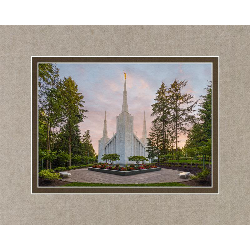 Portland Temple Matted Print, , large image number 0
