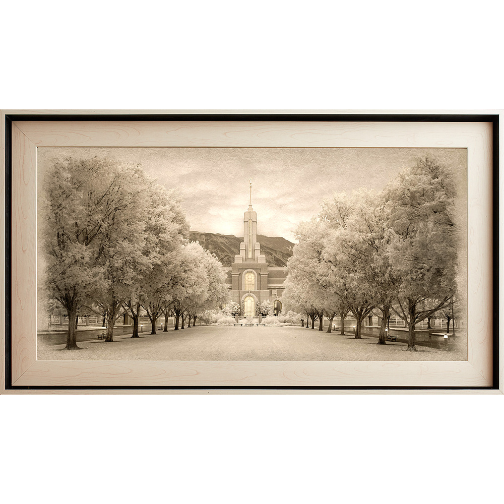 Mount Timpanogos Temple Framed Art, Light Wood (22x39 Textured Paper), , large image number 0