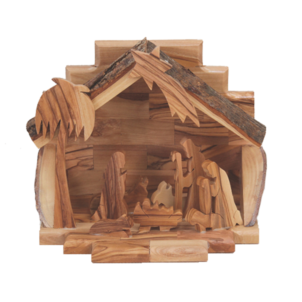 Silhouette Olive Wood Nativity Figurine