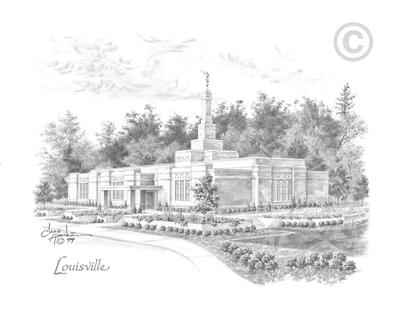 Louisville Temple Sketch 11x14 Print, , large image number 0