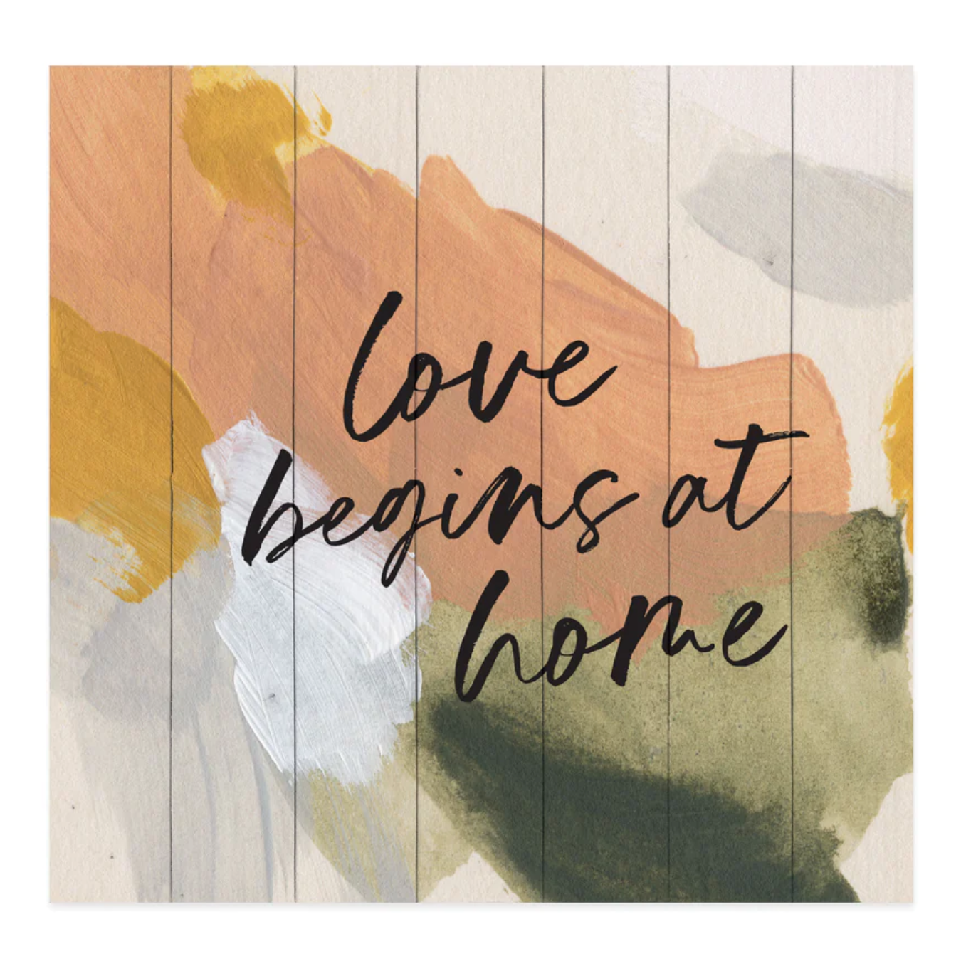 Love Begins At Home (24x24 Canvas Plaque)
