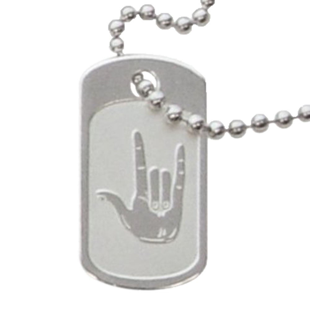 I Love You Sign Language Dog Tag, , large image number 0