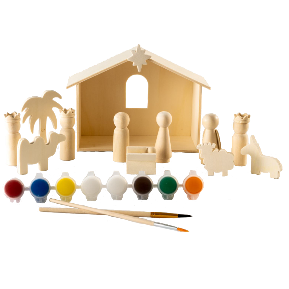 Wood Nativity Paint Kit