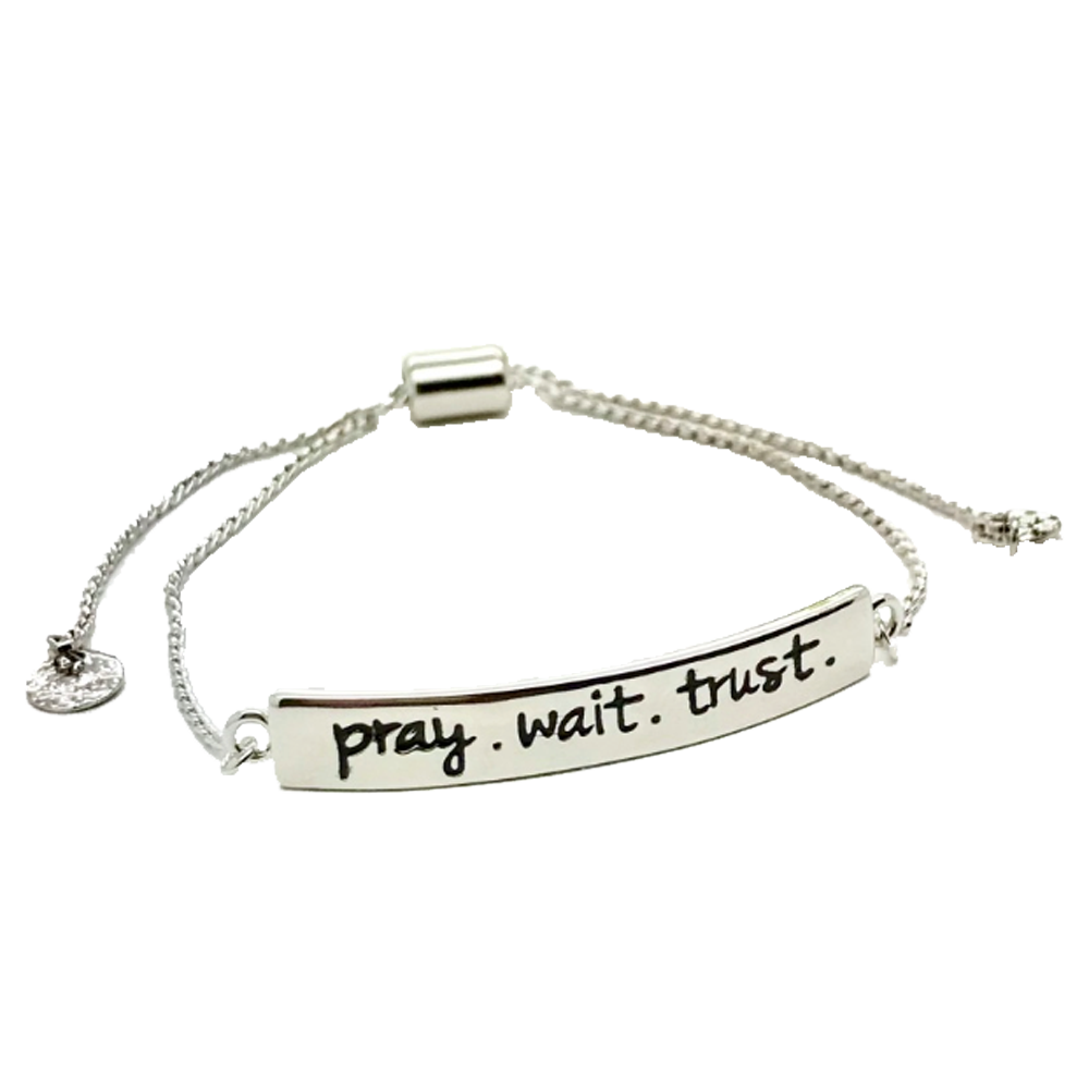 Pray, Wait, Trust Adjustable Bracelet
