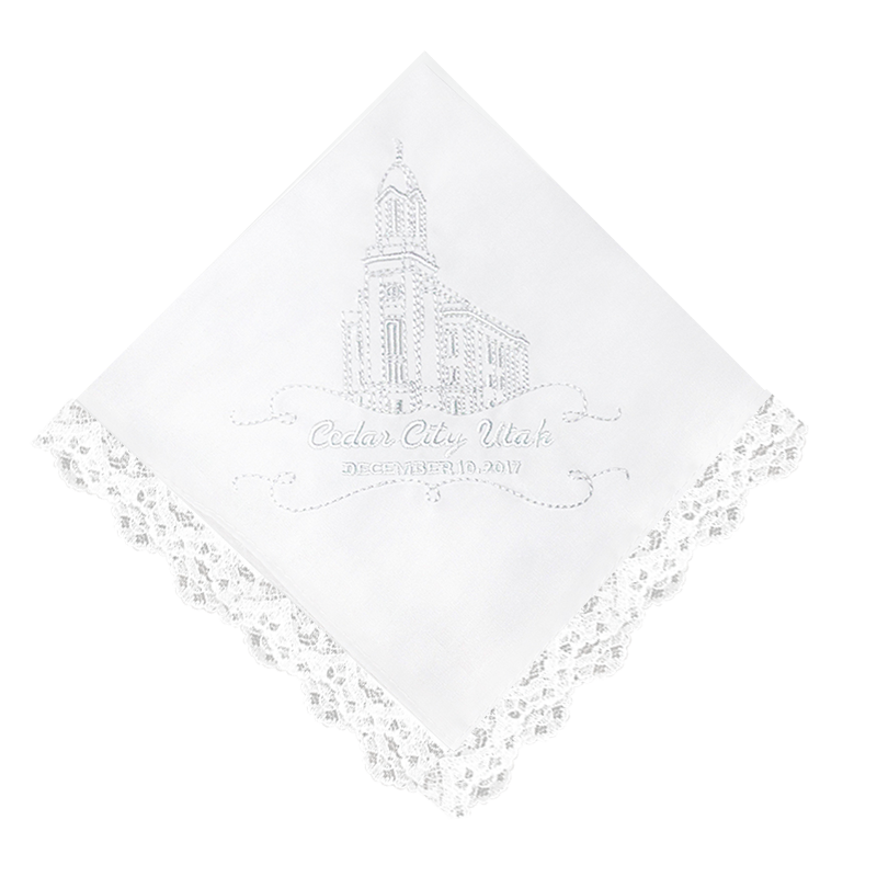 Cedar City Temple Lace Handkerchief, , large