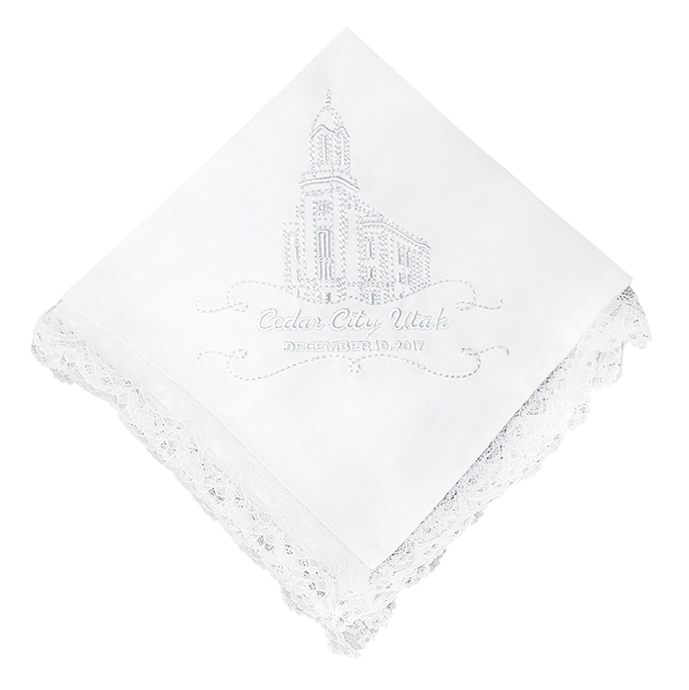 Cedar City Temple Lace Handkerchief
