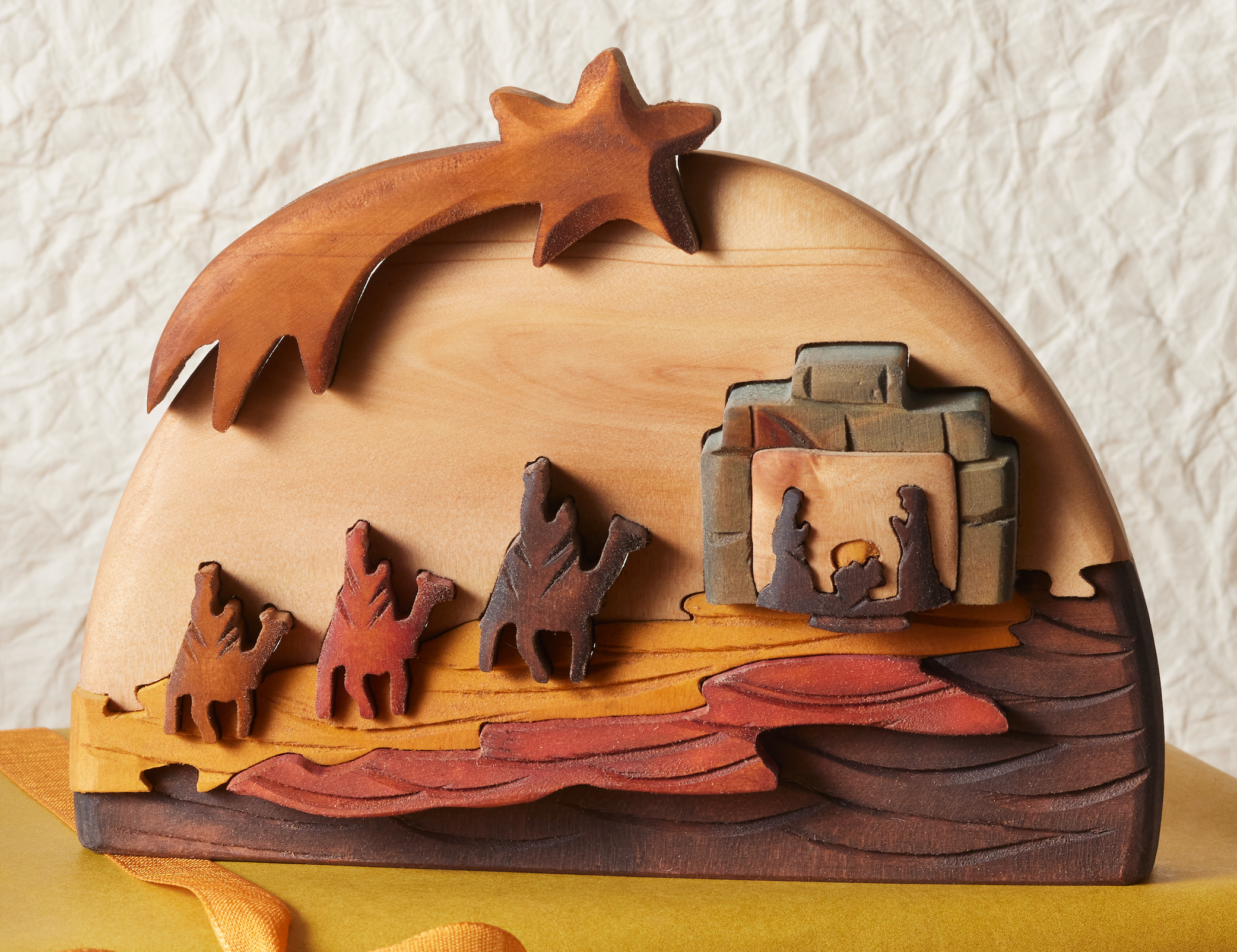 Colombian Following the Star Wood Puzzle Nativity, , large