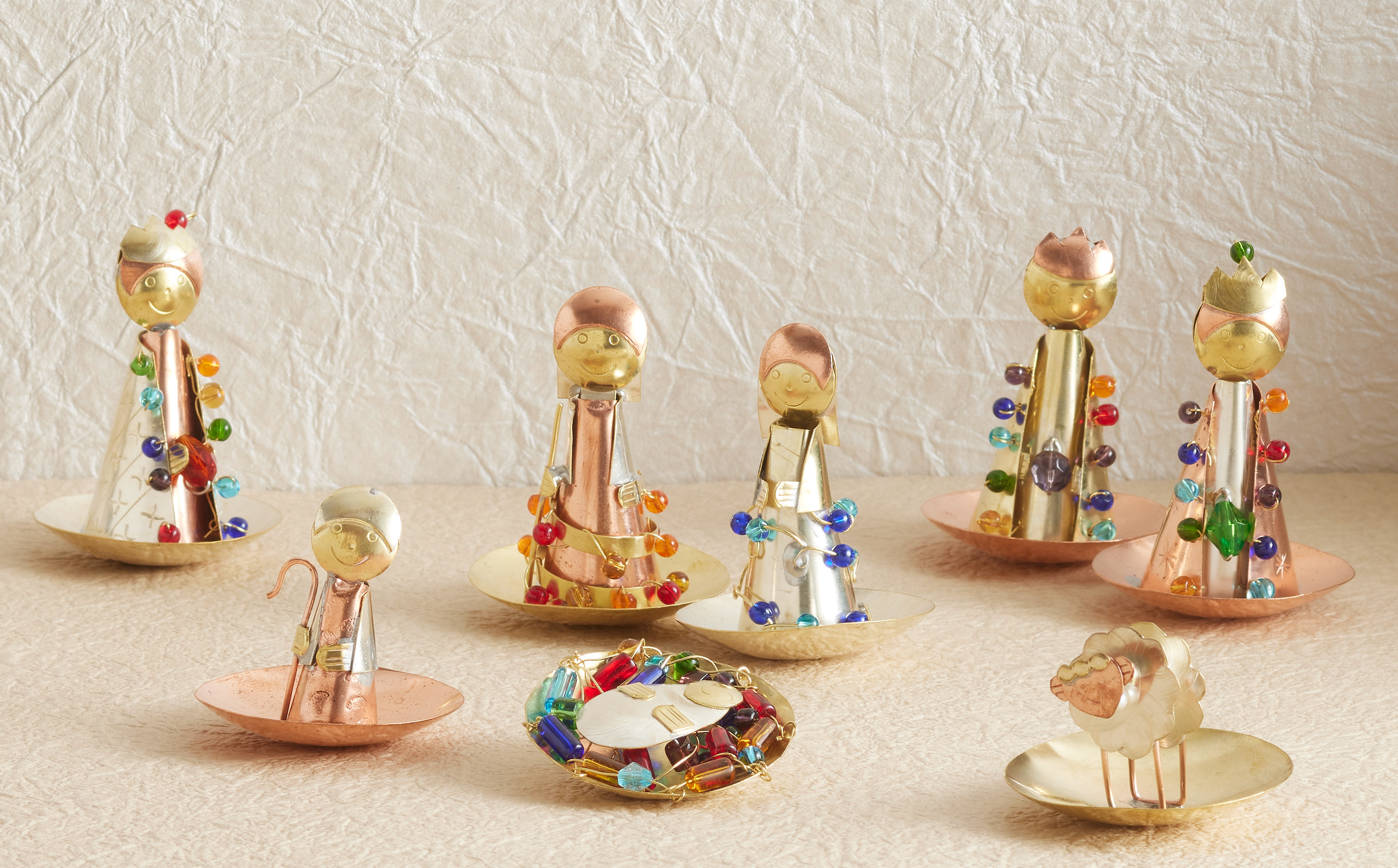 Thai Wobbles Metal Beaded Nativity, , large