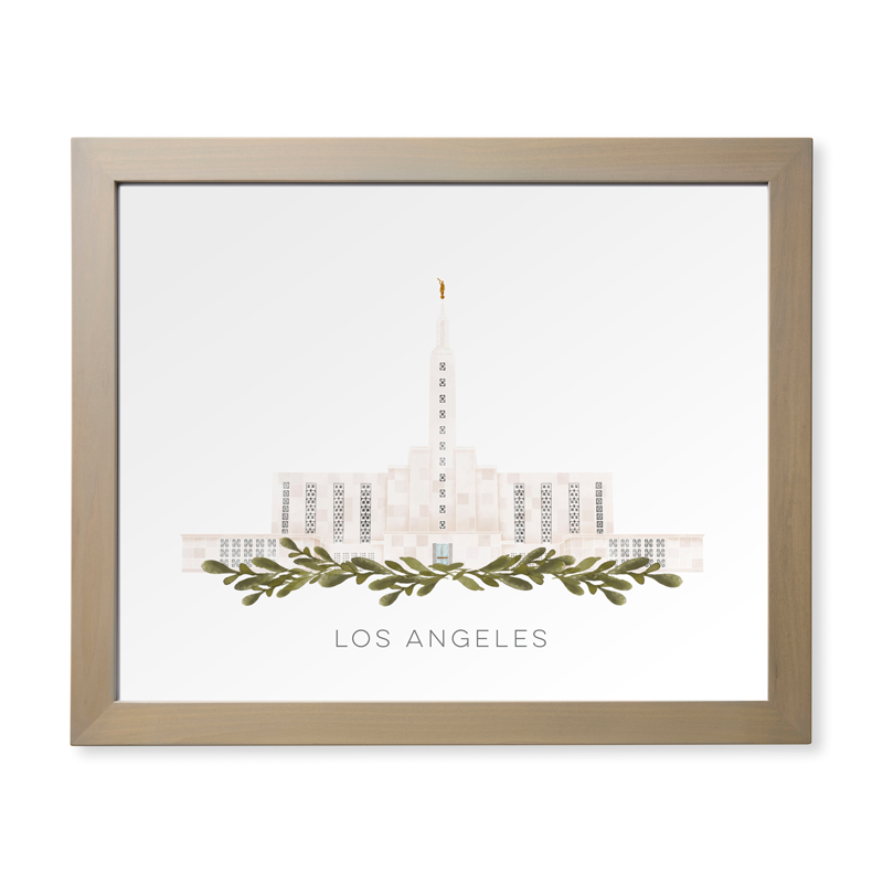Los Angeles California Temple (28x34 Framed Paper Print), , large image number 0