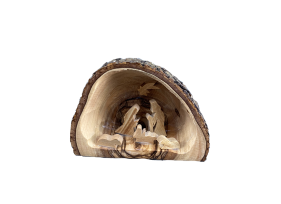 Holy Family Arched Olive Wood Nativity Grotto, , large image number 0