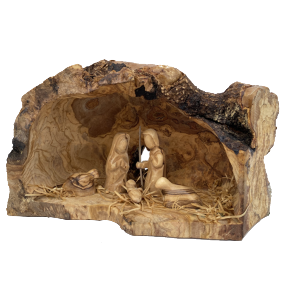 Carved Grotto Olive Wood Nativity, , large image number 0