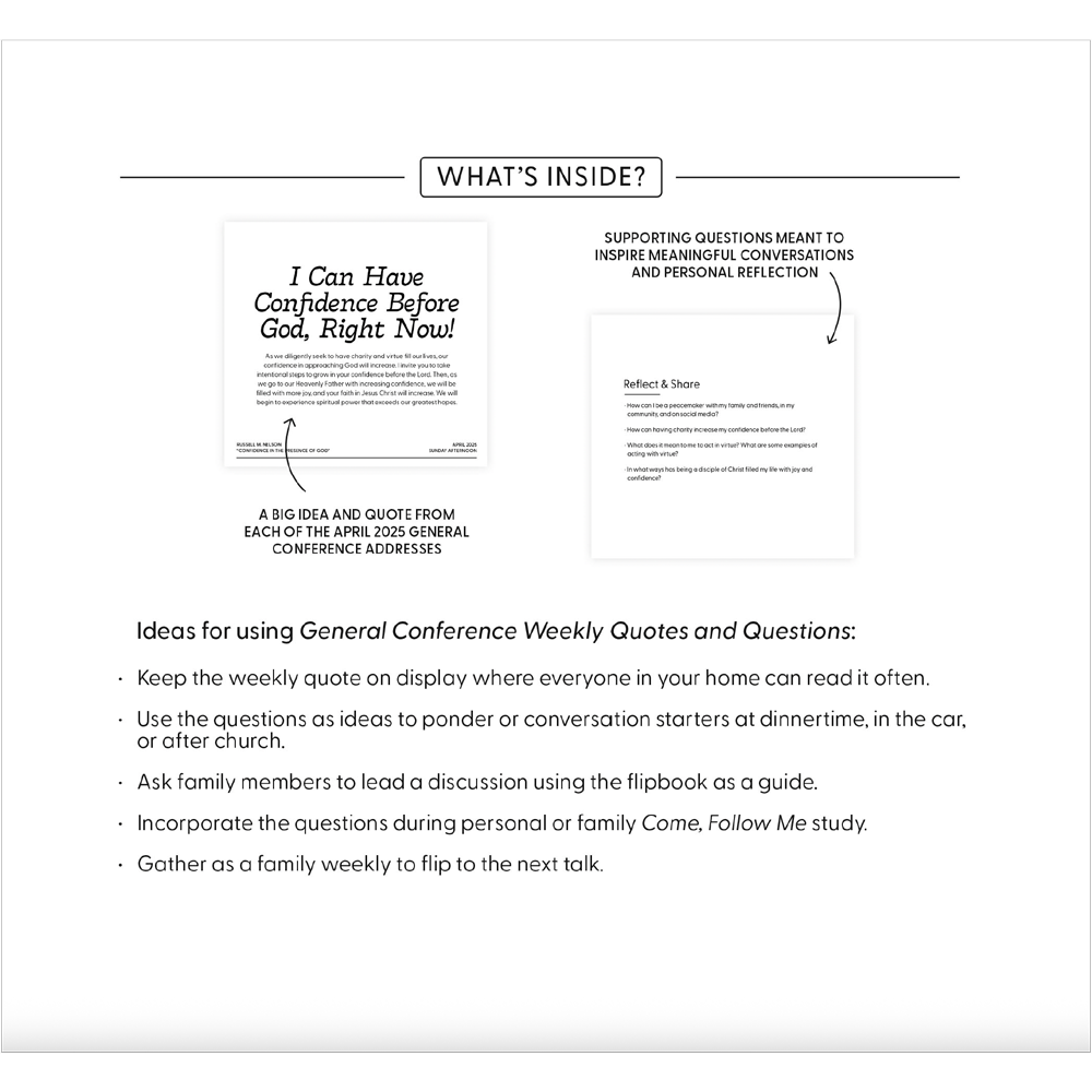 General Conference Weekly Quotes and Questions April 2025, , large