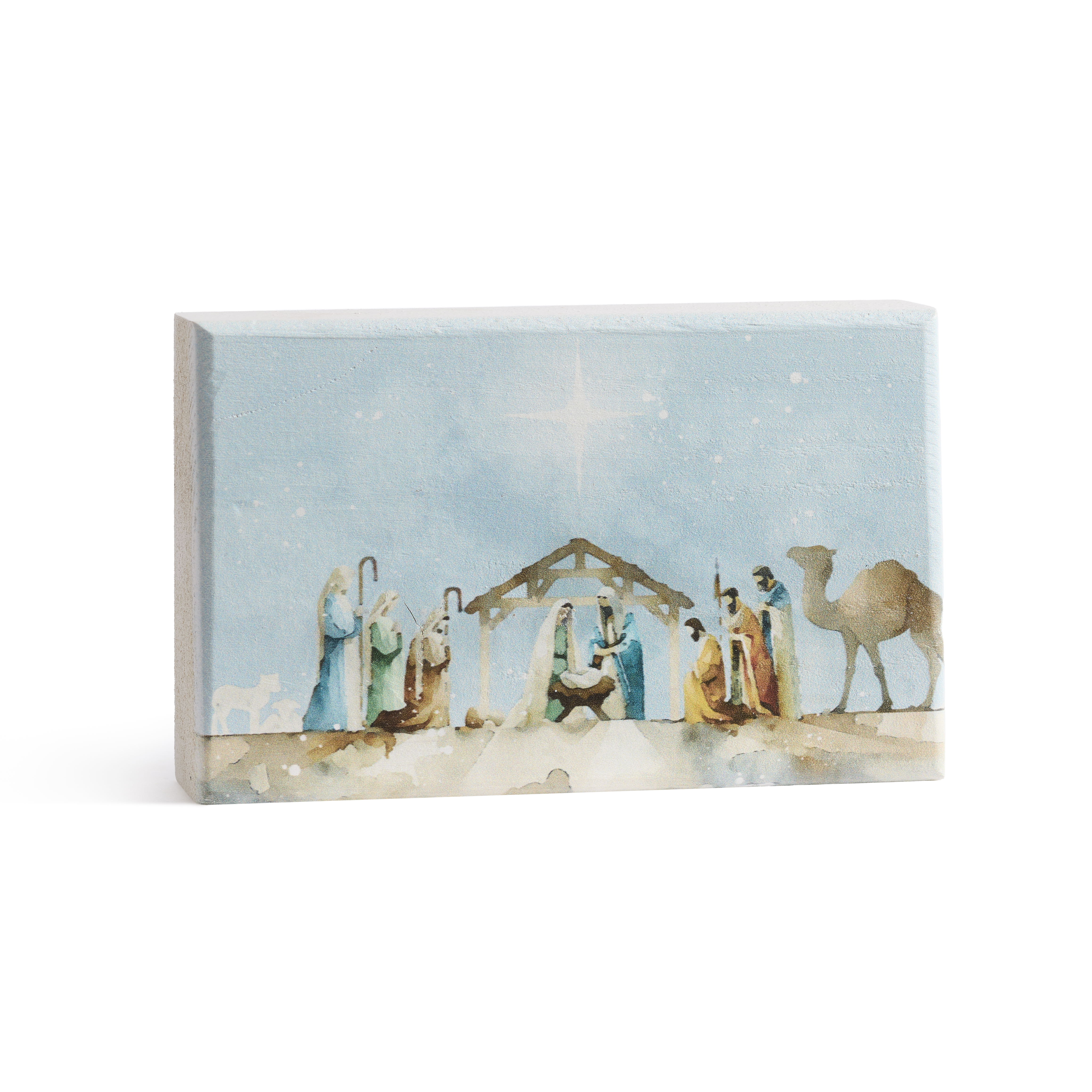 Nativity Watercolor Plaque