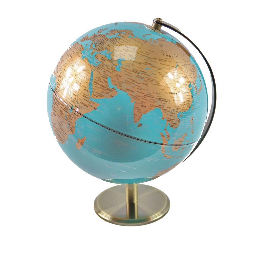 Globe Turquoise and Copper with Metal Base, , large image number 0