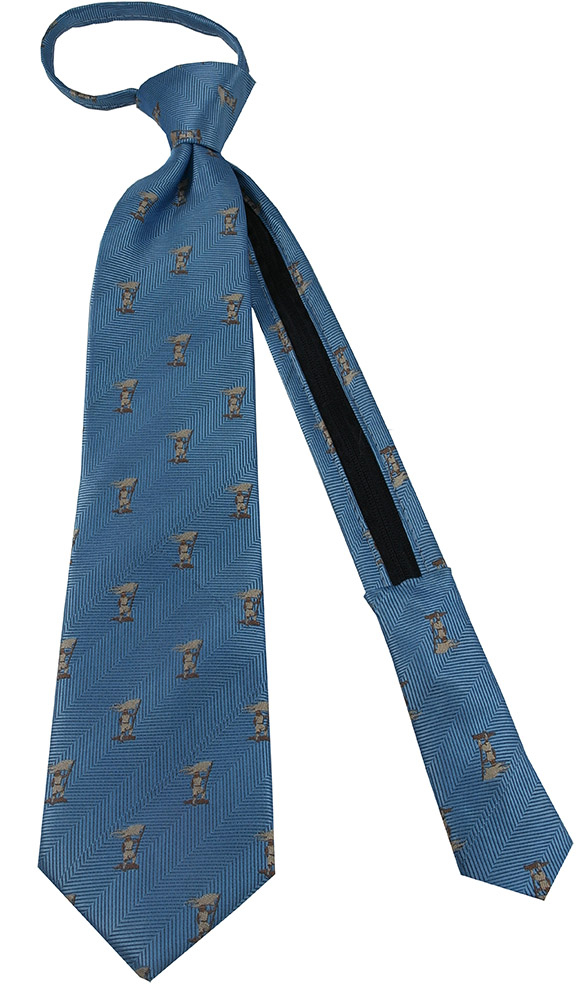 Boys' Light Blue Captain Moroni Zipper Necktie, , large