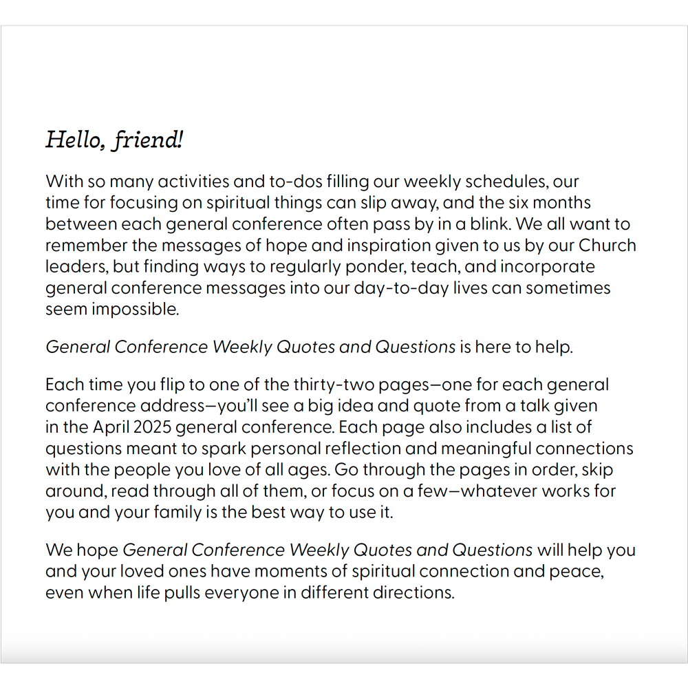 General Conference Weekly Quotes and Questions April 2025, , large image number 2