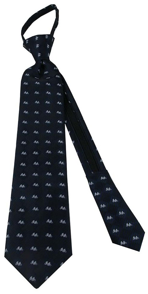 Boys' Black Missionaries on Bikes Zipper Necktie, , large